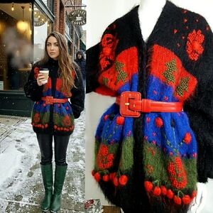 🎈HOT DEAL🔥90's Knit Sweater Winter Jacket🎄Alba Moda❤Oversized